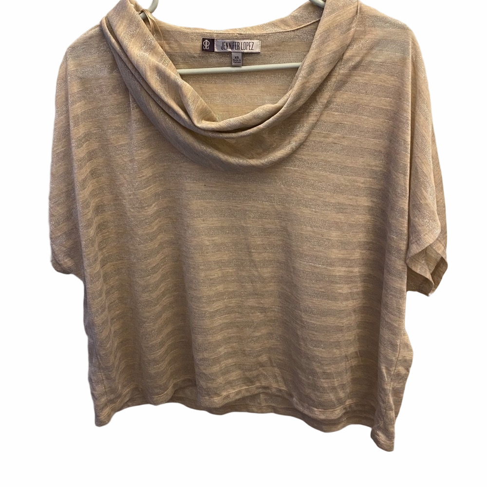 Jennifer Lopez Gold Shimmering Blouse Size XS